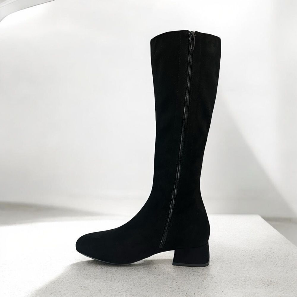 Jeffrey Campbell Allured Knee High Suede Boots Black - Picture 3 of 4
